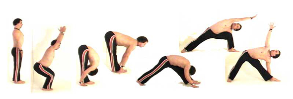 yoga sequence flows through many yoga poses